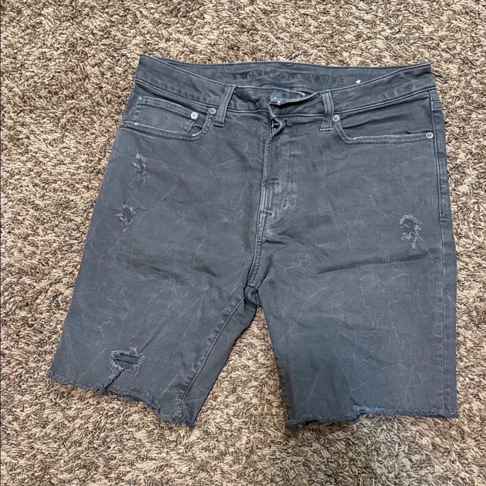American Eagle Distressed Black Shorts